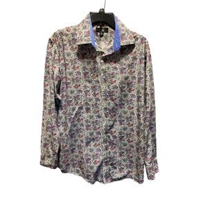 XMI Men's Large Button-Up Shirt, Colorful Long Sleeve, 100% Cotton